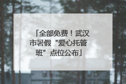 全部免费！武汉市暑假“爱心托管班”点位公布
