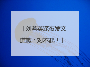 刘若英深夜发文道歉：对不起！