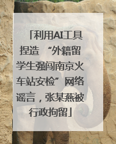 利用AI工具捏造 “外籍留学生强闯南京火车站安检”网络谣言，张某燕被行政拘留