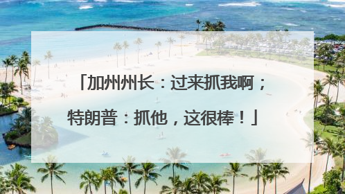 加州州长：过来抓我啊；特朗普：抓他，这很棒！