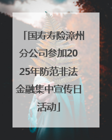 国寿寿险漳州分公司参加2025年防范非法金融集中宣传日活动