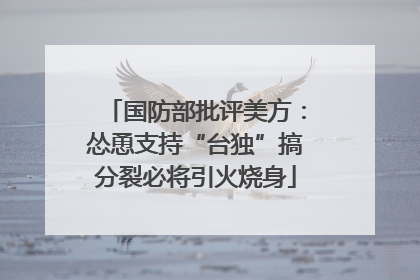 国防部批评美方：怂恿支持“台独”搞分裂必将引火烧身