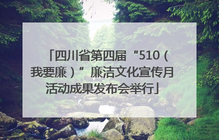 四川省第四届“510（我要廉）”廉洁文化宣传月活动成果发布会举行