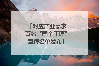 对应产业需求 百名“国企工匠”宣传名单发布