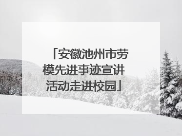 安徽池州市劳模先进事迹宣讲活动走进校园