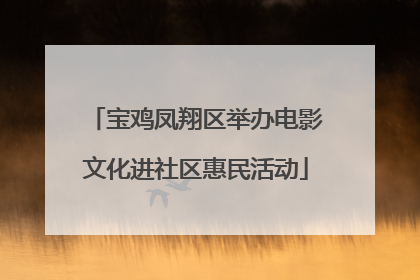 宝鸡凤翔区举办电影文化进社区惠民活动