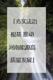 夯实法治根基 推动河南能源高质量发展