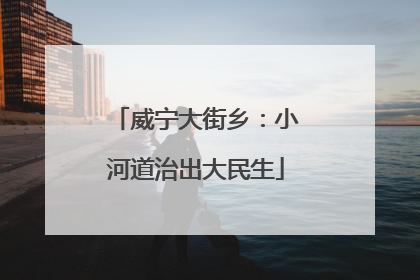 威宁大街乡：小河道治出大民生