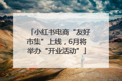 小红书电商“友好市集”上线，6月将举办“开业活动”