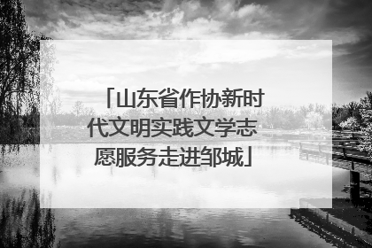 山东省作协新时代文明实践文学志愿服务走进邹城