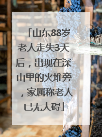 山东88岁老人走失3天后，出现在深山里的火堆旁，家属称老人已无大碍