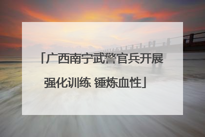 广西南宁武警官兵开展强化训练 锤炼血性
