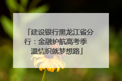 建设银行黑龙江省分行：金融护航高考季 温情织就梦想路