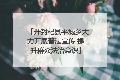 开封杞县平城乡大力开展普法宣传 提升群众法治意识