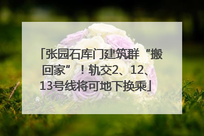 张园石库门建筑群“搬回家”！轨交2、12、13号线将可地下换乘