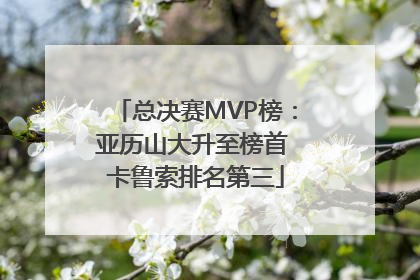 总决赛MVP榜：亚历山大升至榜首 卡鲁索排名第三