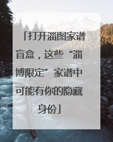 打开淄图家谱盲盒，这些“淄博限定”家谱中可能有你的隐藏身份