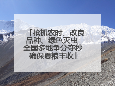 抢抓农时、改良品种、绿色灭虫 全国多地争分夺秒确保夏粮丰收