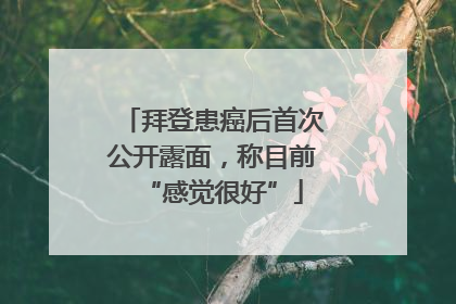 拜登患癌后首次公开露面，称目前“感觉很好”