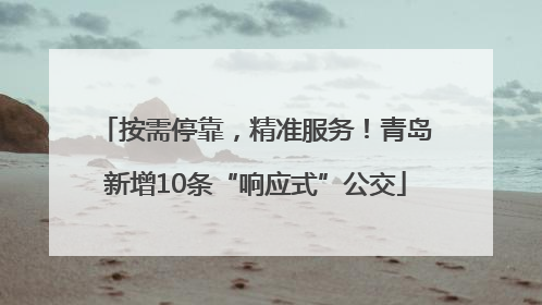 按需停靠，精准服务！青岛新增10条“响应式”公交