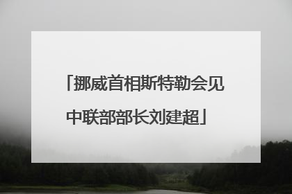 挪威首相斯特勒会见中联部部长刘建超