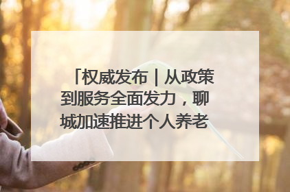 权威发布｜从政策到服务全面发力，聊城加速推进个人养老金制度落地