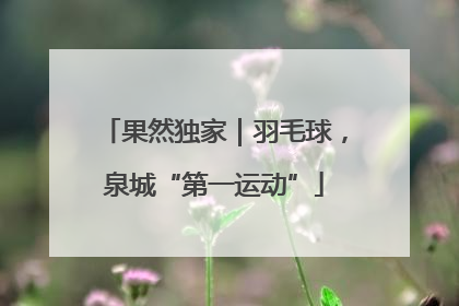 果然独家｜羽毛球，泉城“第一运动”