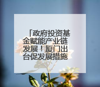 政府投资基金赋能产业链发展！厦门出台促发展措施→