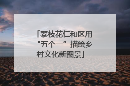 攀枝花仁和区用“五个一”描绘乡村文化新图景