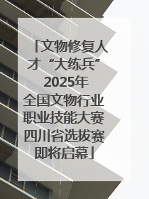文物修复人才“大练兵” 2025年全国文物行业职业技能大赛四川省选拔赛即将启幕
