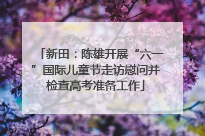 新田：陈雄开展“六一”国际儿童节走访慰问并检查高考准备工作