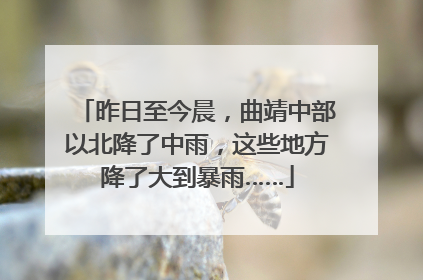 昨日至今晨，曲靖中部以北降了中雨，这些地方降了大到暴雨……