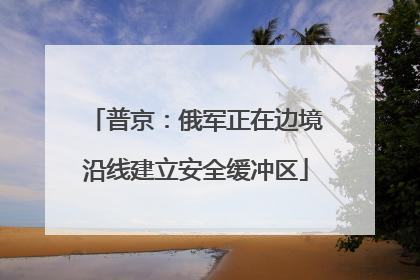 普京：俄军正在边境沿线建立安全缓冲区