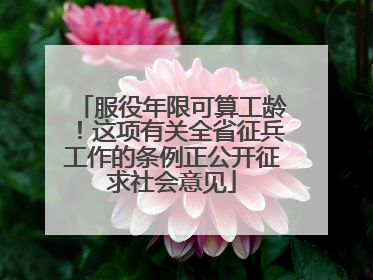 服役年限可算工龄！这项有关全省征兵工作的条例正公开征求社会意见