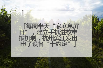 每周半天“家庭息屏日”，建立手机进校申报机制，杭州滨江发出电子设备“十约定”