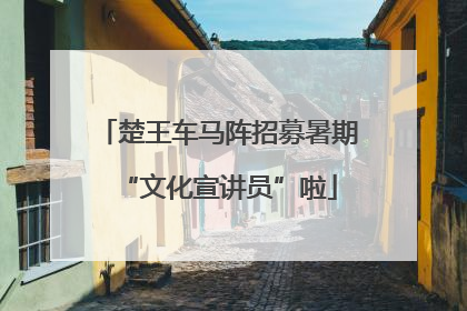 楚王车马阵招募暑期“文化宣讲员”啦