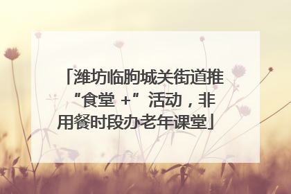 潍坊临朐城关街道推“食堂 +”活动，非用餐时段办老年课堂