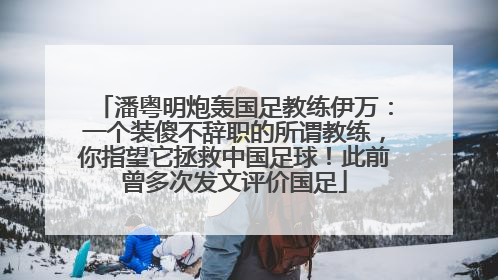 潘粤明炮轰国足教练伊万：一个装傻不辞职的所谓教练，你指望它拯救中国足球！此前曾多次发文评价国足