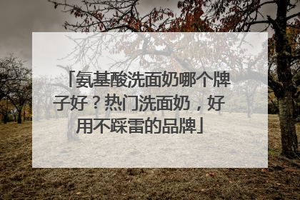氨基酸洗面奶哪个牌子好？热门洗面奶，好用不踩雷的品牌