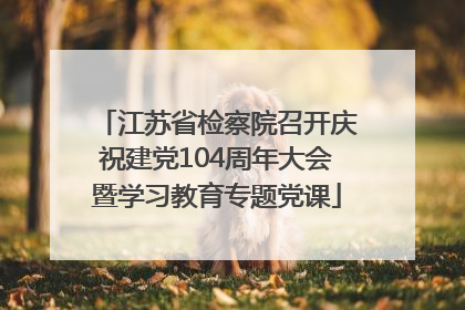 江苏省检察院召开庆祝建党104周年大会暨学习教育专题党课