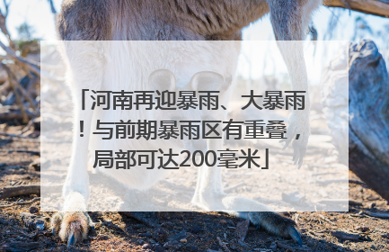 河南再迎暴雨、大暴雨！与前期暴雨区有重叠，局部可达200毫米