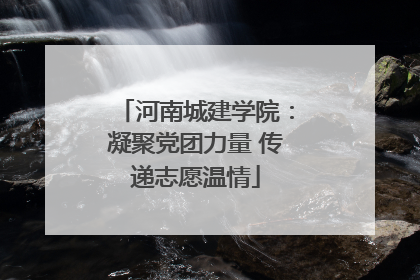 河南城建学院：凝聚党团力量 传递志愿温情