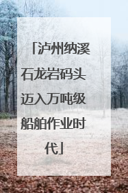 泸州纳溪石龙岩码头迈入万吨级船舶作业时代