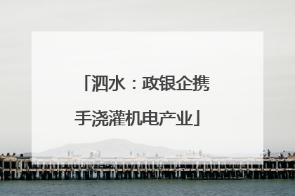泗水：政银企携手浇灌机电产业