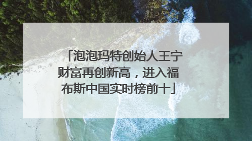 泡泡玛特创始人王宁财富再创新高，进入福布斯中国实时榜前十