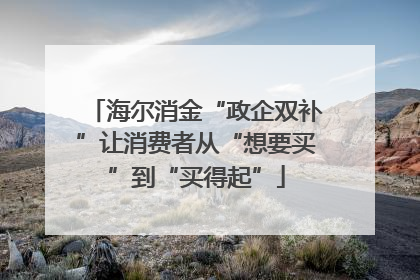 海尔消金“政企双补”让消费者从“想要买”到“买得起”