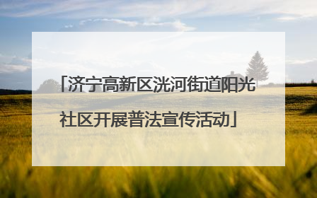 济宁高新区洸河街道阳光社区开展普法宣传活动