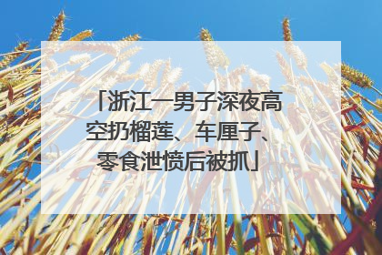 浙江一男子深夜高空扔榴莲、车厘子、零食泄愤后被抓