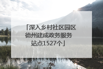 深入乡村社区园区 德州建成政务服务站点1527个