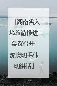 湖南省入境旅游推进会议召开 沈晓明毛伟明讲话